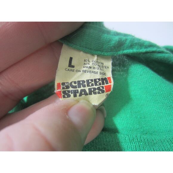 Vintage 1990 Autumn Road Rallye Women’s Help Center Green Tee Screen Stars L - Picture 6 of 8